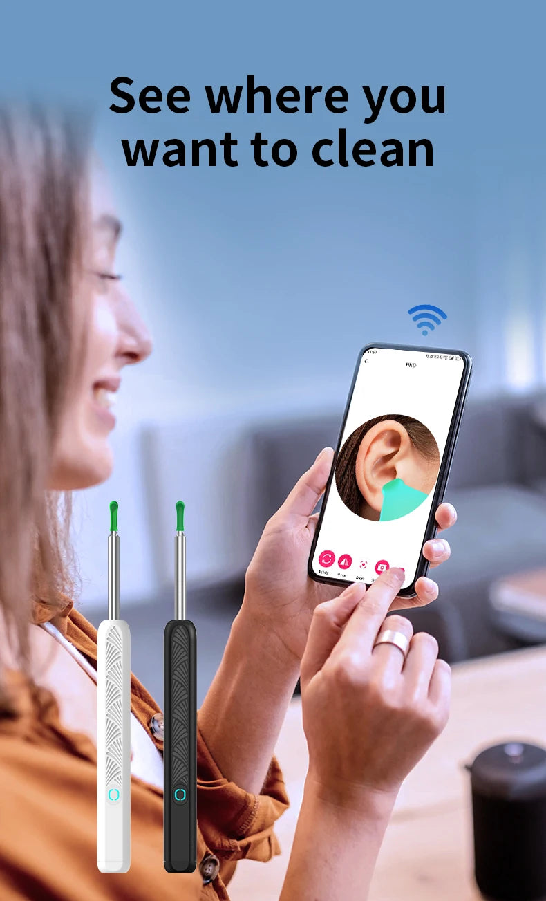Wireless Ear Camera - HD Ear Wax Removal Tool with LED Light