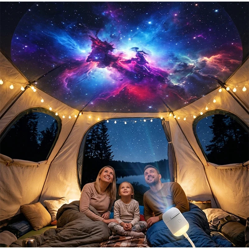 Dual-Mode Mini Galaxy Projector – Night Light + Starry Sky, Warm Atmosphere, Up to 24 Slides Secondary image