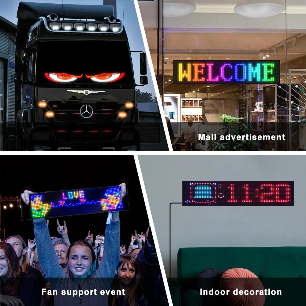 LED Devil Eye Car Display – Programmable RGB Matrix, Bluetooth App Control, IP65, 6 Sizes Secondary image