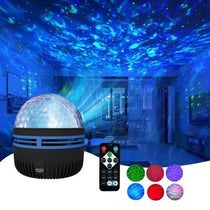 LED Water Ripple & Aurora Projector – 14 Effects, RGB, Remote Control, USB, 7 Colors