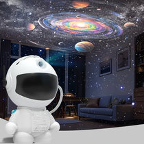 DBF Astronaut Galaxy Projector – 12 Films, 360° Rotation, 3 Brightness, USB