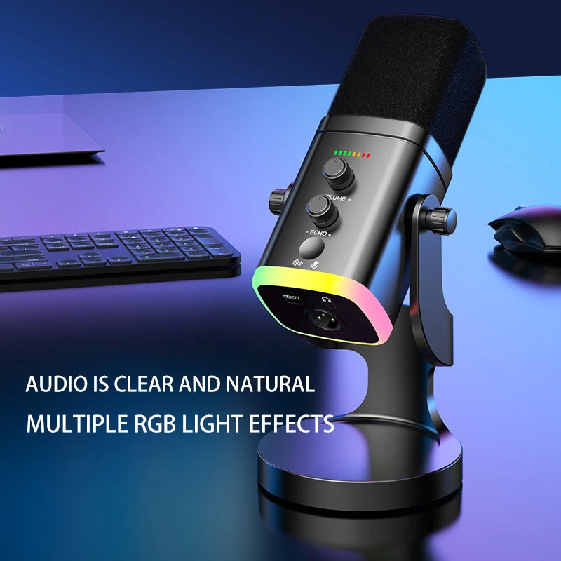 RGB Gaming Microphone – USB-C & XLR, Noise Cancellation, Reverb, 3.5mm Monitor Secondary image