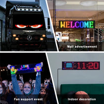 LED Devil Eye Car Display – Programmable RGB Matrix, Bluetooth App Control, IP65, 6 Sizes