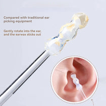Silicone Sticky Ear Wax Remover – Disposable Adhesive Ear Picks for Kids & Adults, S/L Sizes (1 or 3 Pack)