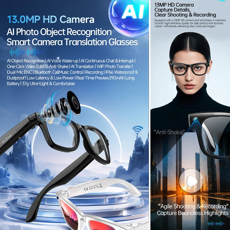 W620 Pro AI Smart Glasses – 4K Camera, Bluetooth 5.3 & Real-Time Translation Secondary image
