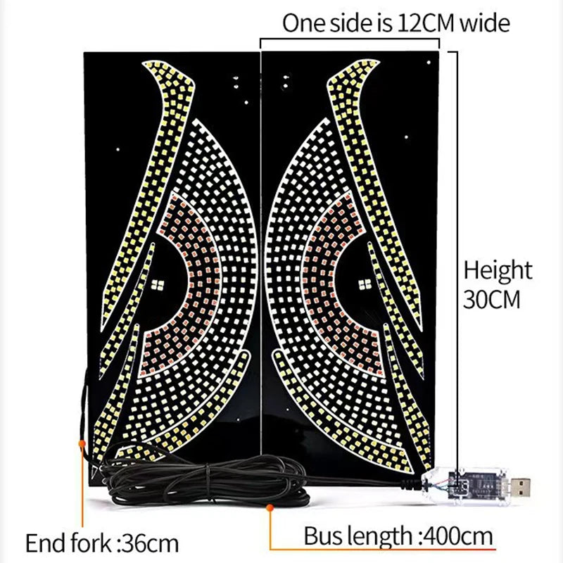 Car Dynamic Eye LED Lights – Flexible Rear Window Display, 12V, 4 Colors Secondary image