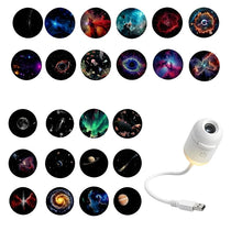 2-in-1 Mini Galaxy Star Projector – 360° Rotating, Sliding Films, Starry Sky Night Light