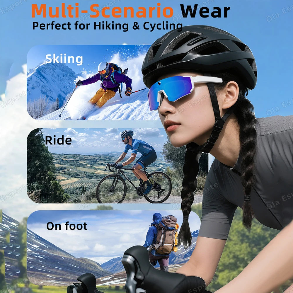 Ola Esporte AI Smart Cycling Glasses – 1080P Camera, UV400, Bluetooth 5.3 & AI Translation Secondary image