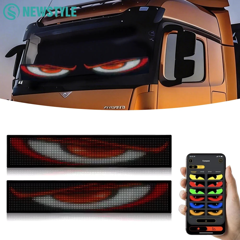 LED Devil Eye Car Display – Programmable RGB Matrix, Bluetooth App Control, IP65, 6 Sizes Main image