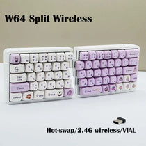 SZRKBD W64 Split Ergonomic Mechanical Keyboard – 2.4G Wireless, Hot-Swap, VIAL