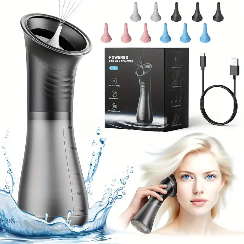SUNUO Electric Ear Wax Removal Kit – Ear Irrigation System with Dual Water Tank, LED Display & 9 Spray Modes Main image