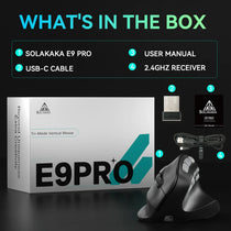 SOLAKAKA E9 Pro MMO Vertical Gaming Mouse – PAW3395, 15 Buttons, 36000 DPI, Tri-Mode