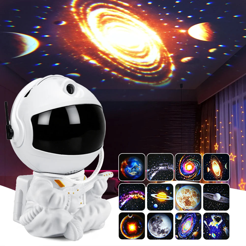 DBF Astronaut Galaxy Projector – 12 Films, 360° Rotation, 3 Brightness, USB Main image