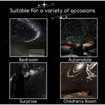 2-in-1 Mini Galaxy Star Projector – 360° Rotating, Sliding Films, Starry Sky Night Light