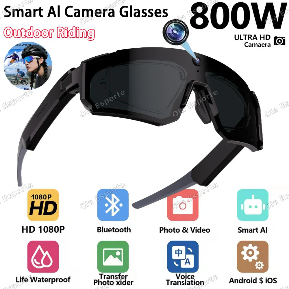 Ola Esporte AI Smart Cycling Glasses – 1080P Camera, UV400, Bluetooth 5.3 & AI Translation Main image