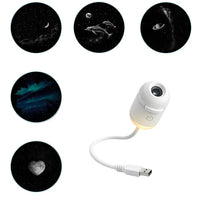 2-in-1 Mini Galaxy Star Projector – 360° Rotating, Sliding Films, Starry Sky Night Light