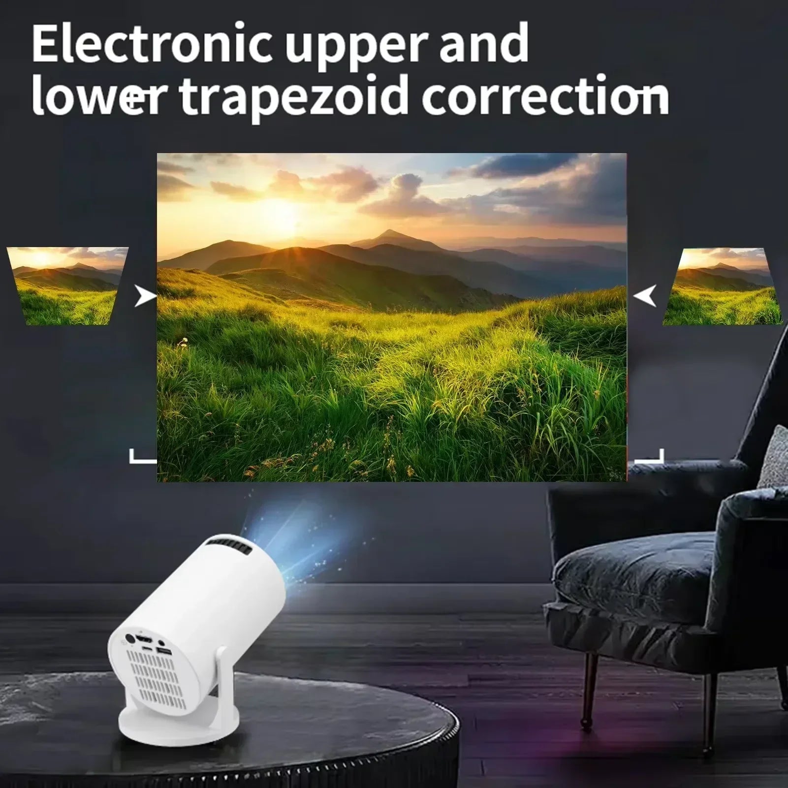 BKHK HY300 Mini Portable Projector – 1080P, 8000LM, 150”, Android, WiFi, Bluetooth Secondary image