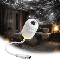 Dual-Mode Mini Galaxy Projector – Night Light + Starry Sky, Warm Atmosphere, Up to 24 Slides