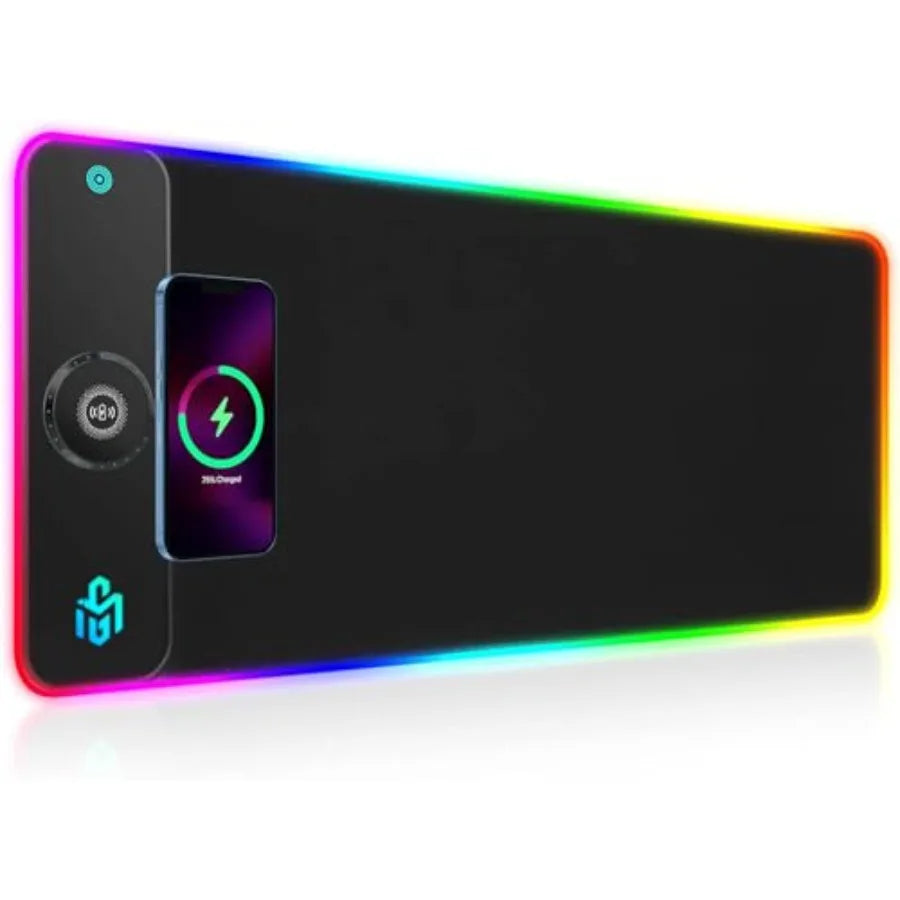 RGB Gaming Mouse Pad – 15W Wireless Charging, 800×300mm, 10 LED Modes, Non-Slip Main image